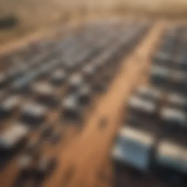 An aerial view of a bustling market reflecting Botswana's agricultural sector