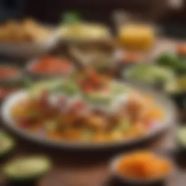 Savoring the Vibrancy of Mexican Breakfast A colorful display of Mexican chilaquiles topped with salsa and avocado