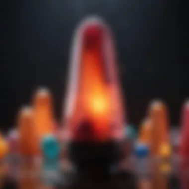 Lava lamp bubbling with colorful blobs rising