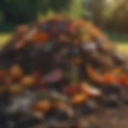 A beautifully arranged compost pile with vibrant organic materials