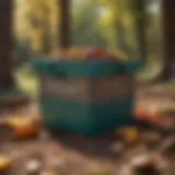 Colorful compost bin made from recycled materials
