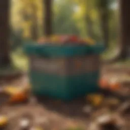 Colorful compost bin made from recycled materials