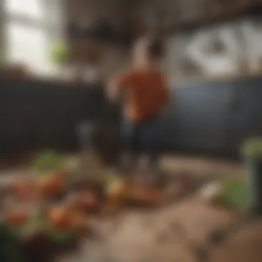 Collecting Kitchen Scraps Children gathering organic waste for composting