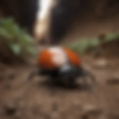 Meticulous Burrowing Beetle creating intricate underground tunnels