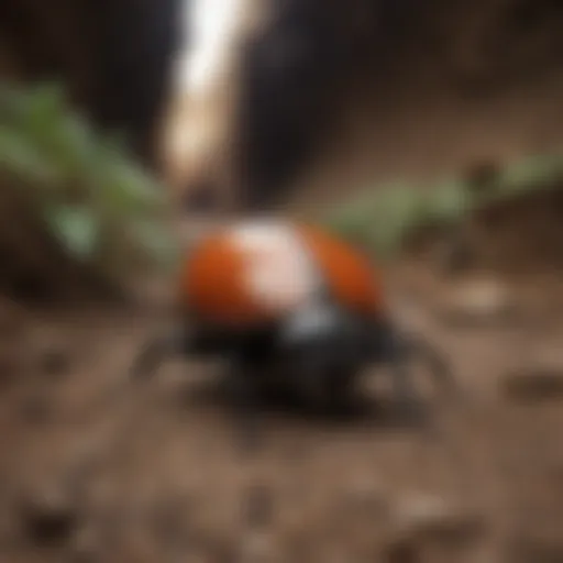 Meticulous Burrowing Beetle creating intricate underground tunnels
