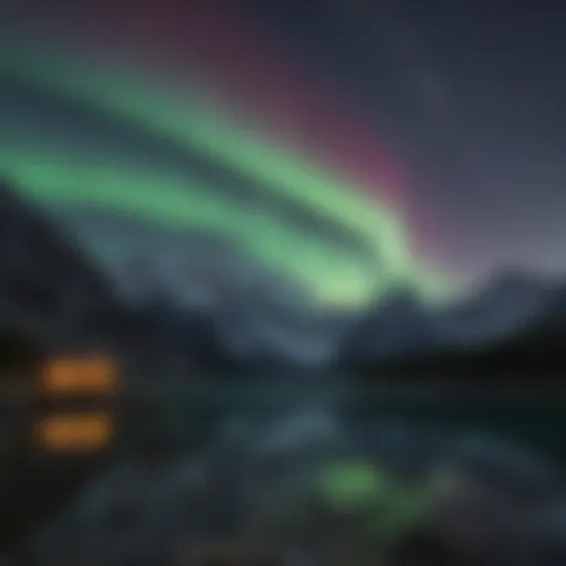 Majestic Aurora Borealis dancing over Canadian Rockies