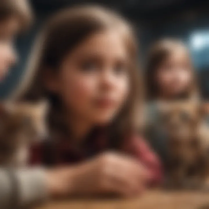 Children Engaged in Learning An engaging classroom setting with children watching educational animal clips, showcasing their enthusiasm.