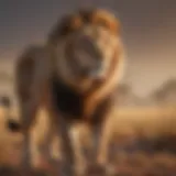 Majestic lion standing in the savanna