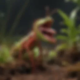 Carnivorous plant Venus flytrap with prey