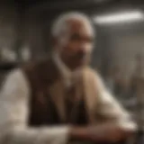 Portrait of George Washington Carver in a laboratory setting