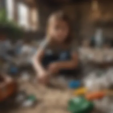 Children gathering and sorting recyclables