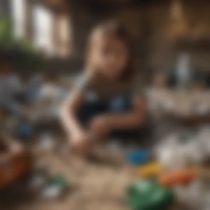 Children gathering and sorting recyclables