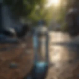 A visual representation of the environmental impact of plastic waste from water bottles