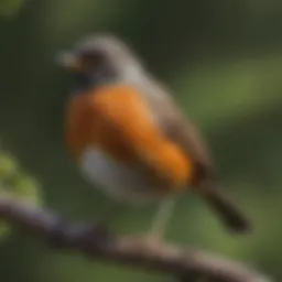 American Robin perched on a branch showcasing its vibrant plumage