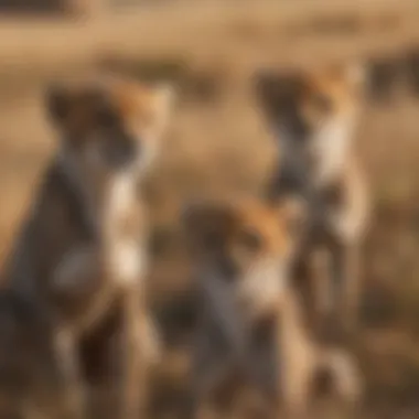 Cheetah Cubs Exploring Grasslands