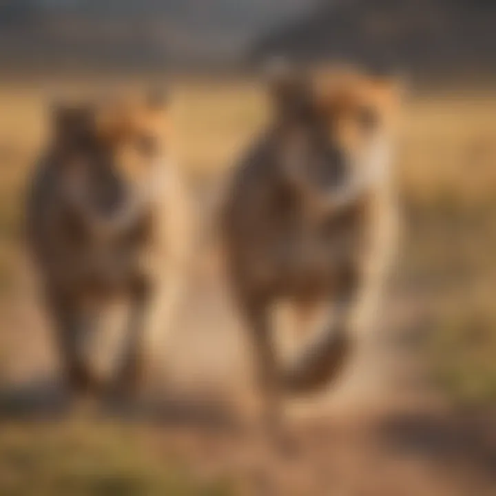 Cheetah Duo Engaged in a Spirited Chase