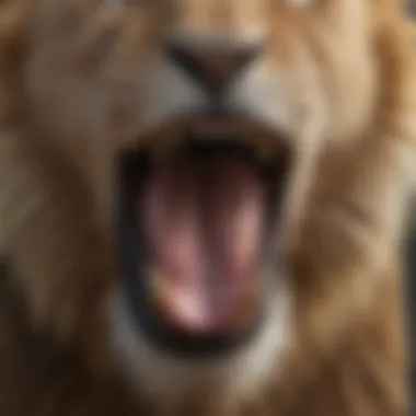 Close-up of Lion's Vocal Cords