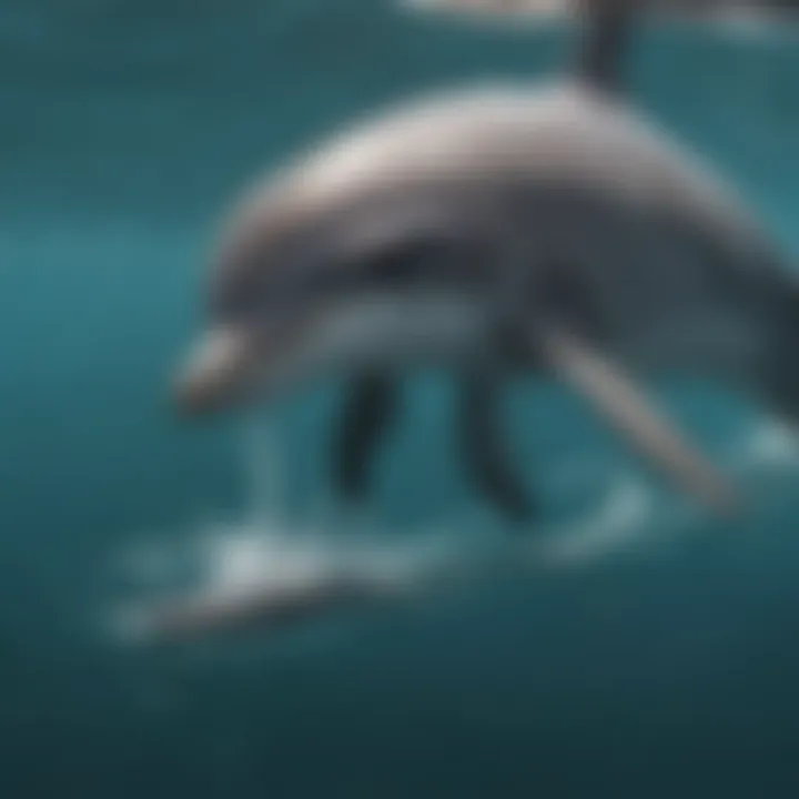 Dolphin displaying problem-solving skills in a challenging scenario