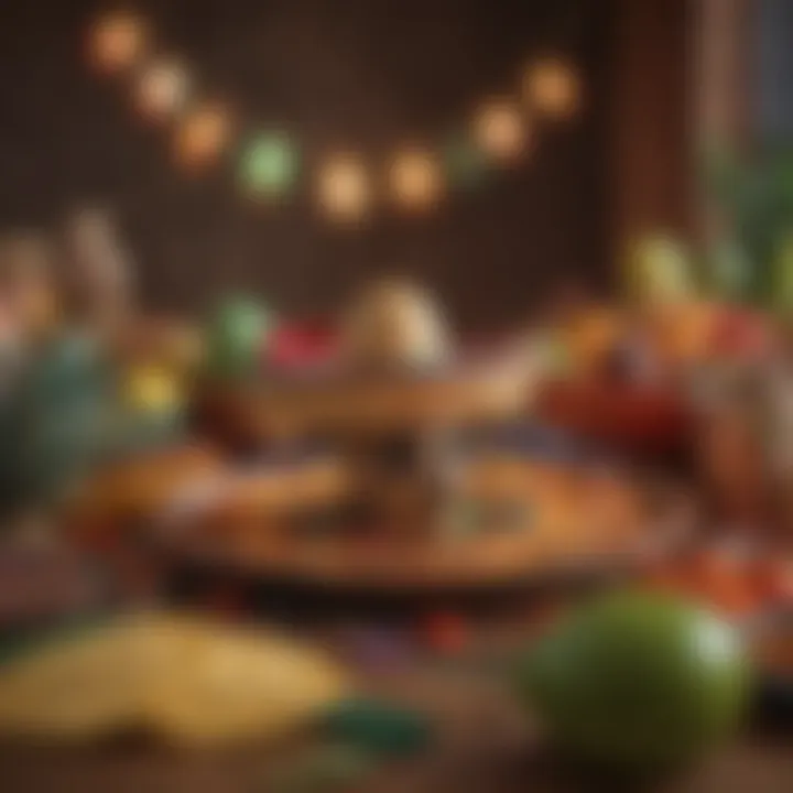 A colorful illustration of festive Cinco de Mayo decorations