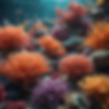 Colorful coral reef teeming with diverse marine life