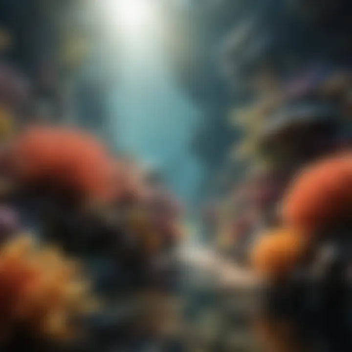 Colorful coral reefs with diverse marine life