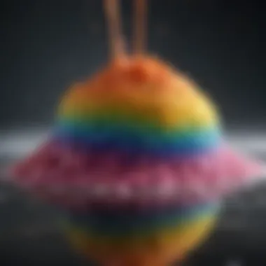 Colorful baking soda and vinegar experiment