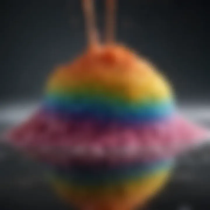 Colorful baking soda and vinegar experiment