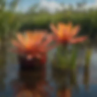 Diverse range of colorful flora thriving in the unique environment of the Everglades