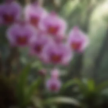 Colorful Orchids Blooming in African Rainforest