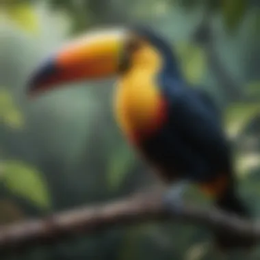 Colorful Toucan Perched on Branch