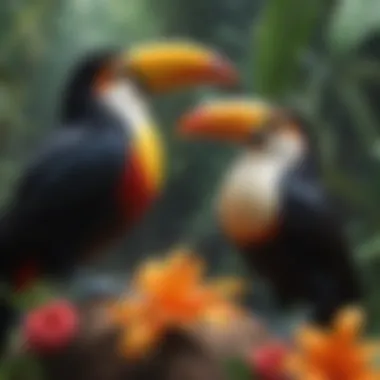 Toucan Tango: Vibrant Feathers in Full Bloom Colorful Toucan Illustration