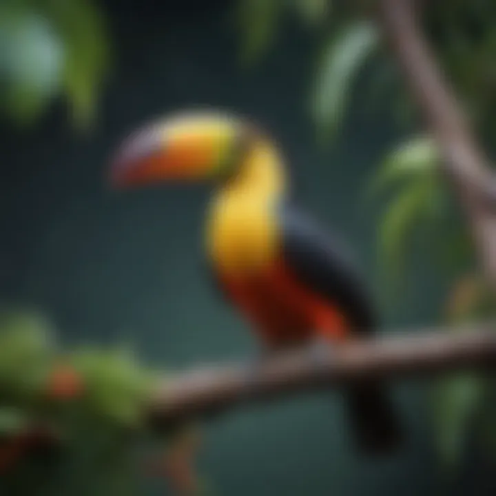 Colorful Toucan Perched on Branch