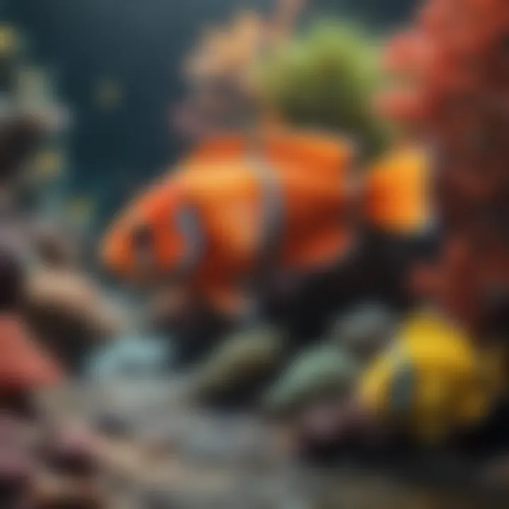 Colorful tropical fish in a coral reef ecosystem