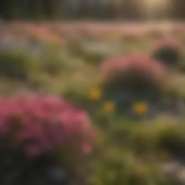 Colorful wildflowers blooming in meadow