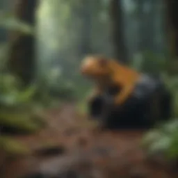 A vibrant rainforest scene teeming with diverse wildlife