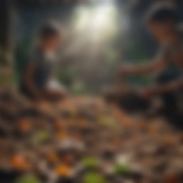 Young learners engaging with composting concepts