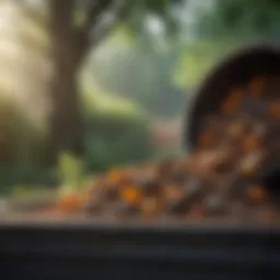 Organic waste in compost bin