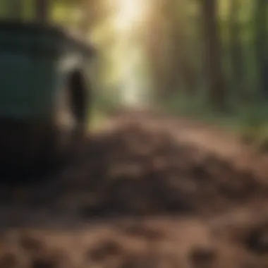 Turning compost in bin