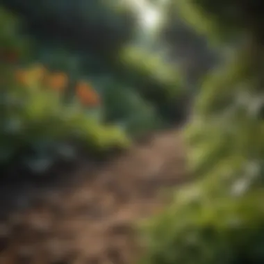 Lush green garden with thriving plants fed by nutrient-rich compost