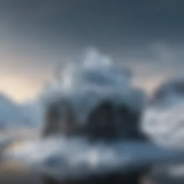 Illustration showing global warming impact on melting ice caps
