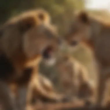 Social Dynamics of a Lion Pride Lion pride interacting in the wild