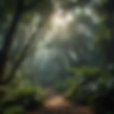 Lush canopy of a tropical rainforest