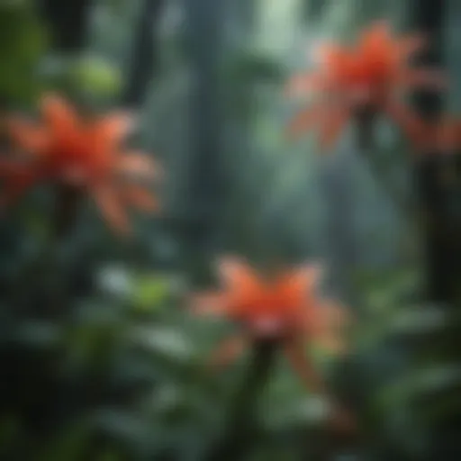 Vibrant flora of the tropical rainforest