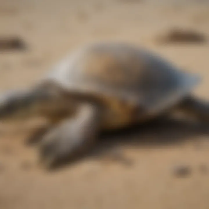 The Life Cycle of a Sea Turtle Illustration depicting the life cycle of a sea turtle, from hatchling to adult, showcasing each stage of development.