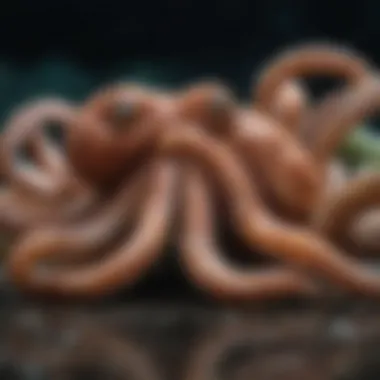 An octopus showcasing its ability to change colors and textures.