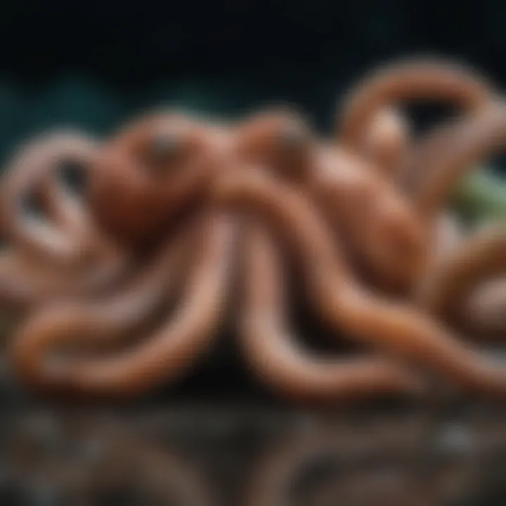 An octopus showcasing its ability to change colors and textures.