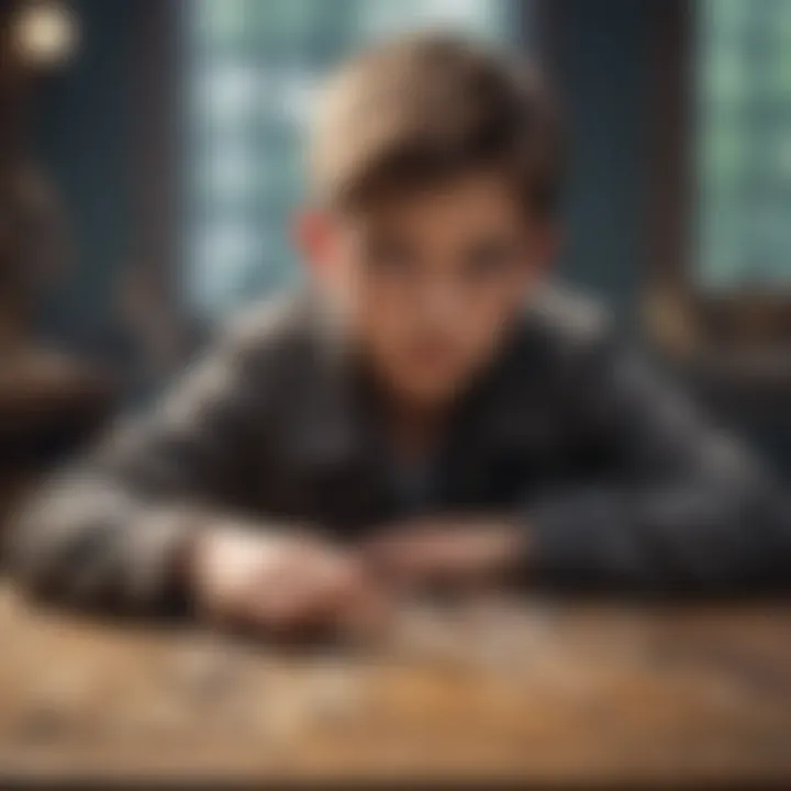 Young Detective Engaged in Decoding