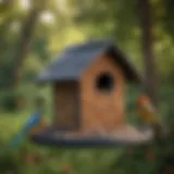 Colorful bird feeder made from recycled materials