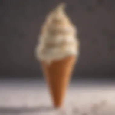 A beautifully crafted ice cream cone with a swirl on top
