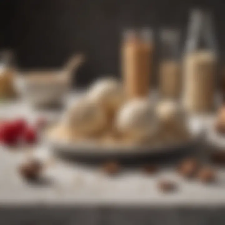 Ingredients for homemade ice cream laid out on a countertop